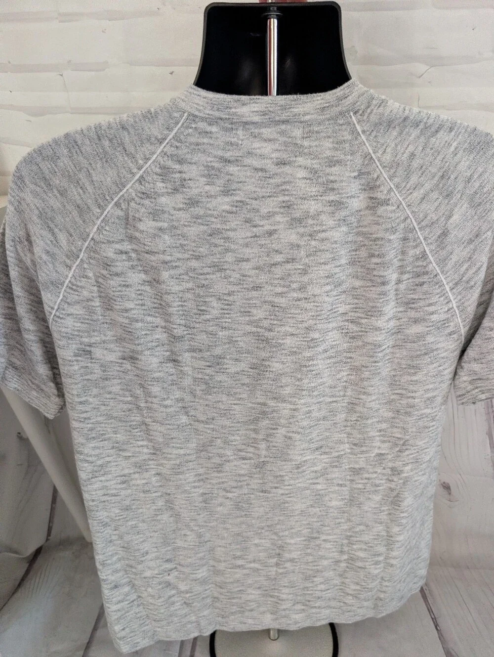 Banana Republic Light Heather Gray Short-Sleeve Henley